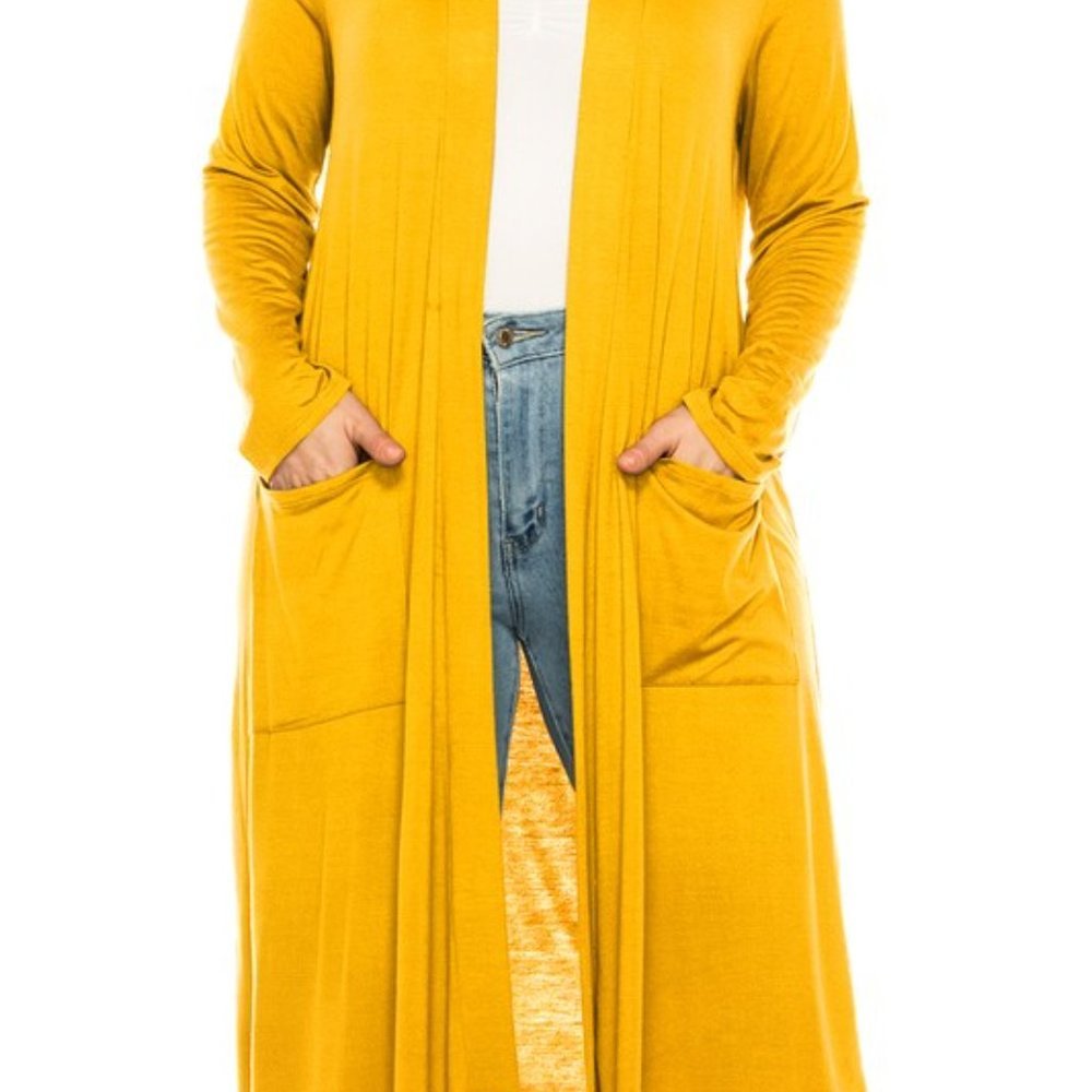 Plus size, solid duster cardigan - Picture 8 of 16